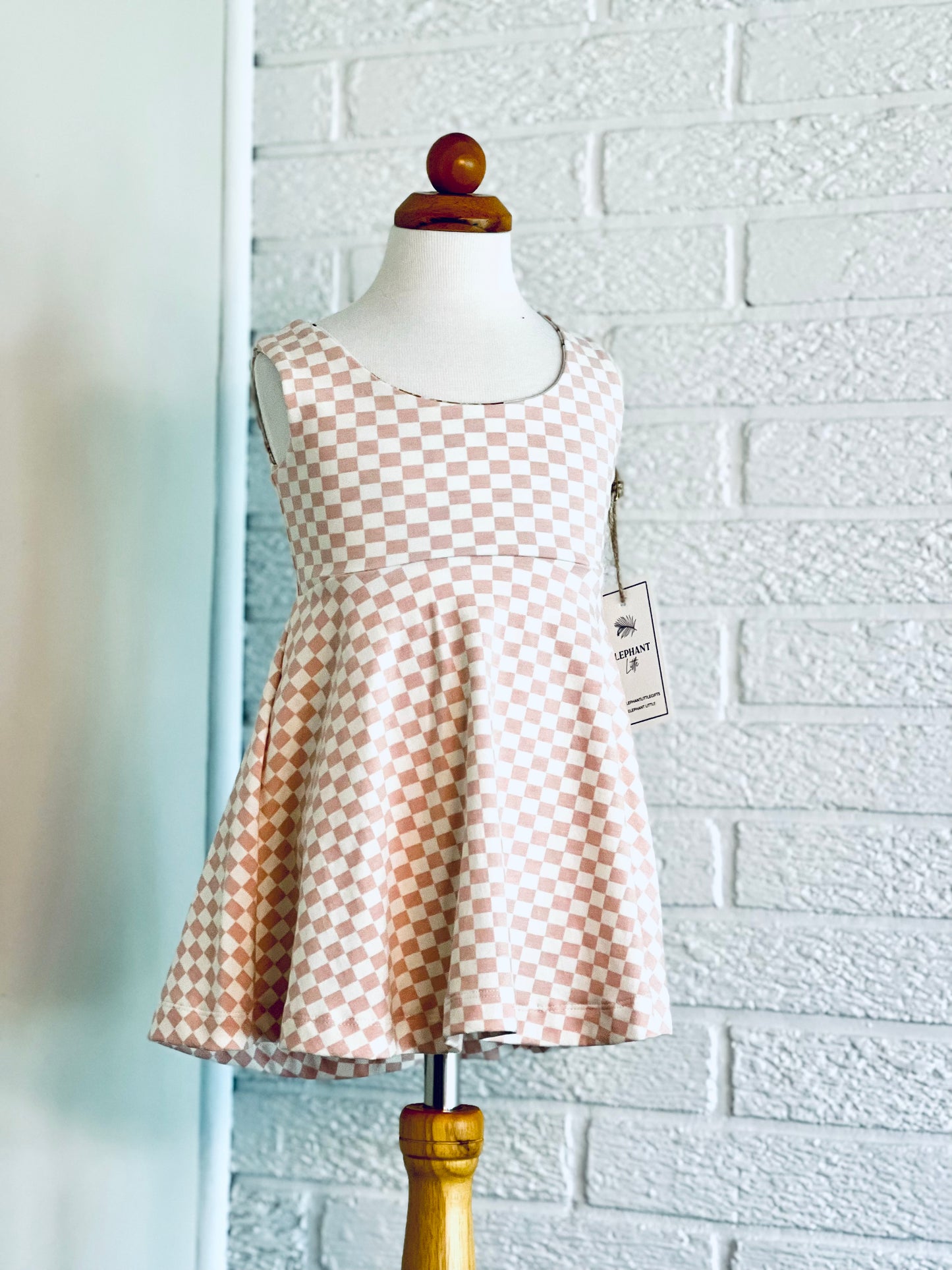Sleeveless GWM Pink Checks Dress