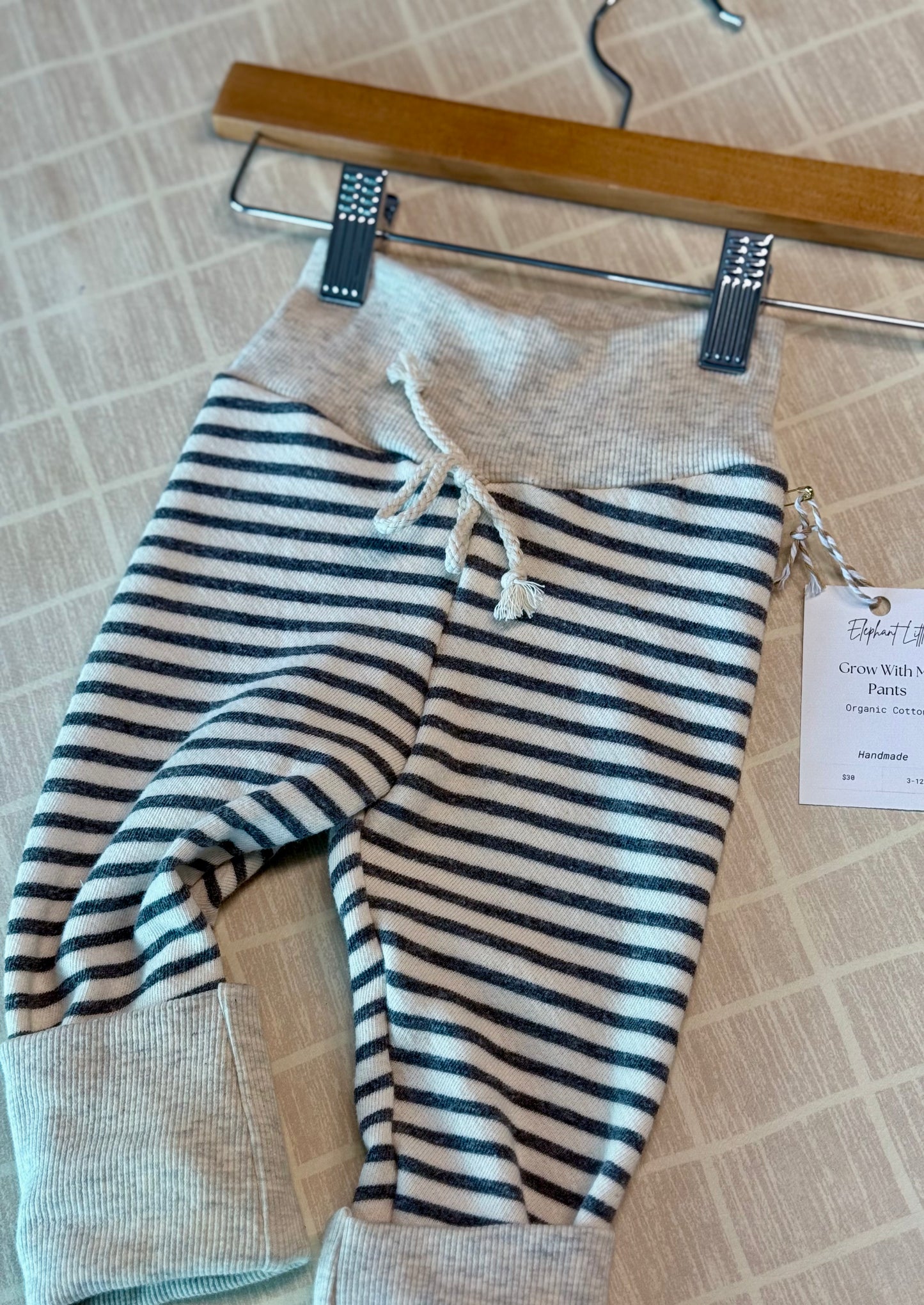 Heathered Wheat and Charcoal Stripes GWM Pants