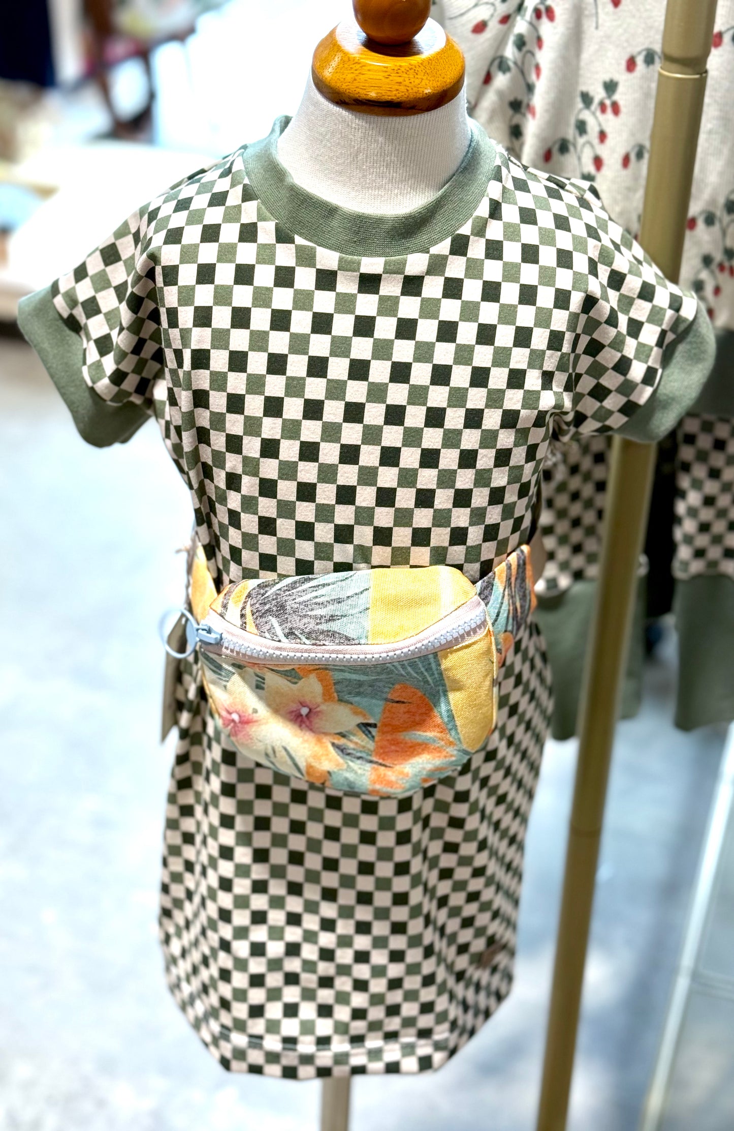 Checkered Green Boxy Dress