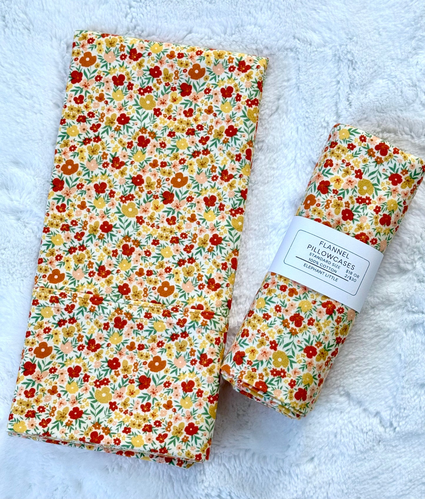 Ditsy Floral Cotton Flannel Pillowcase