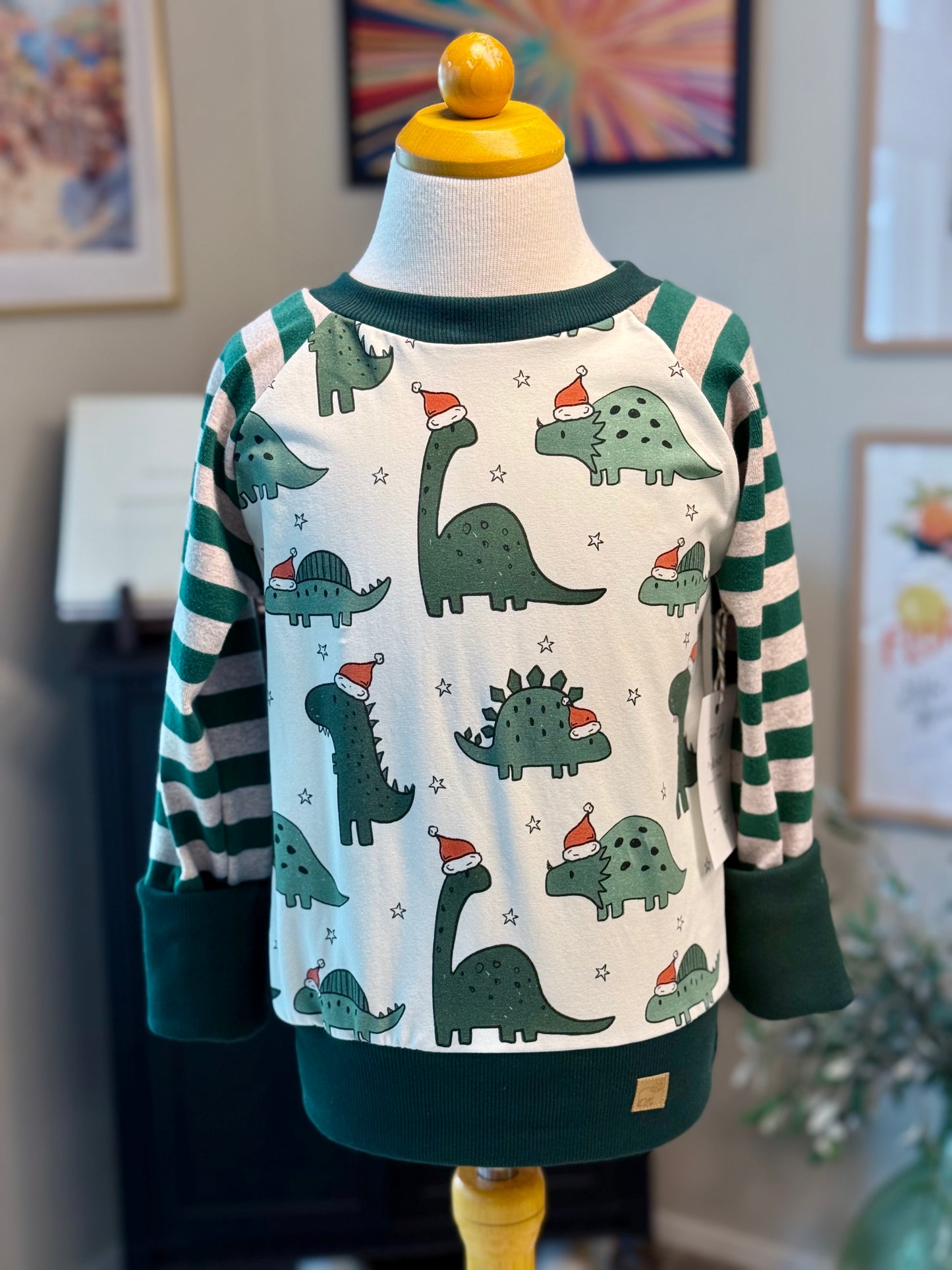 Christmas Dino Grow With Me Pullover