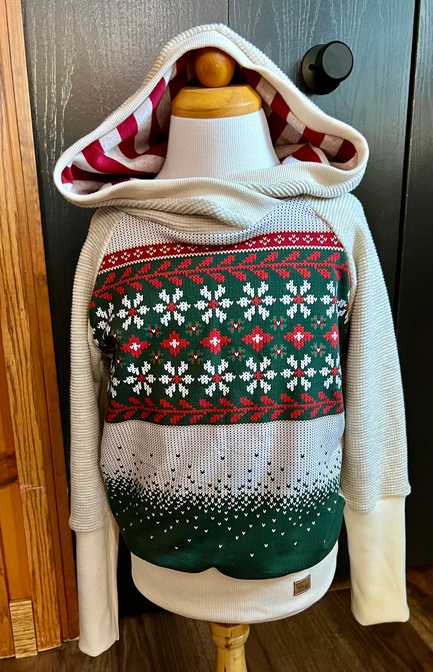GWM Christmas Knit Print Hoodie - Red