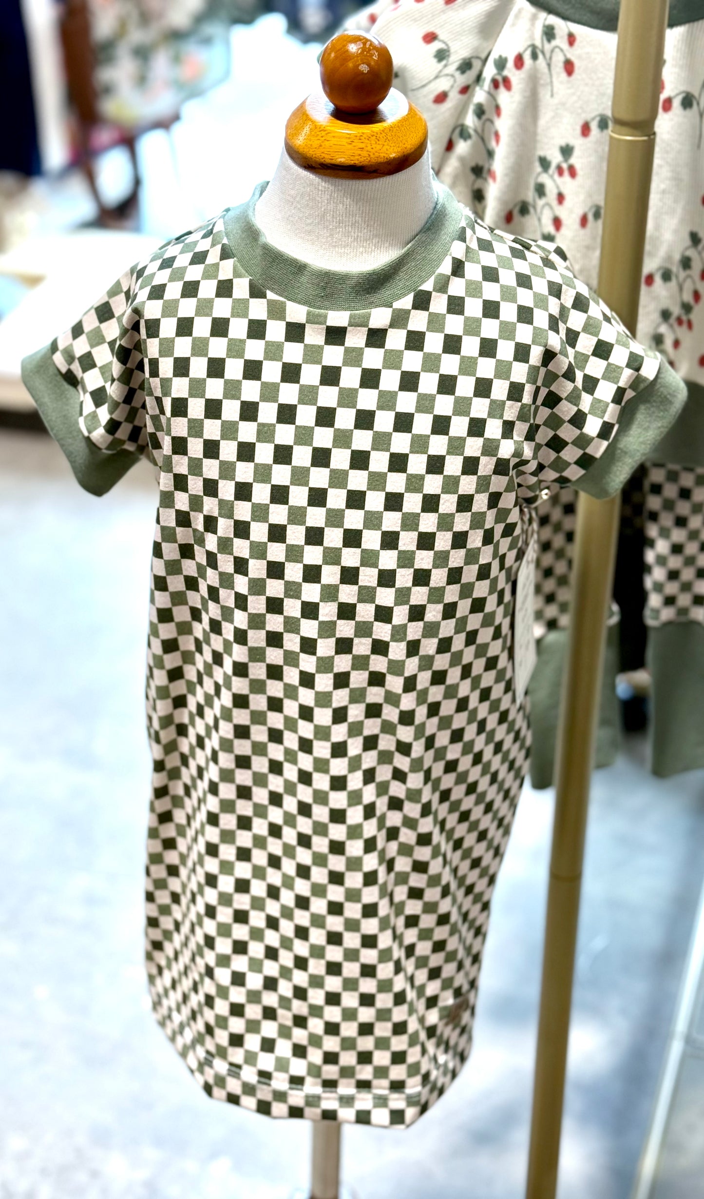 Checkered Green Boxy Dress