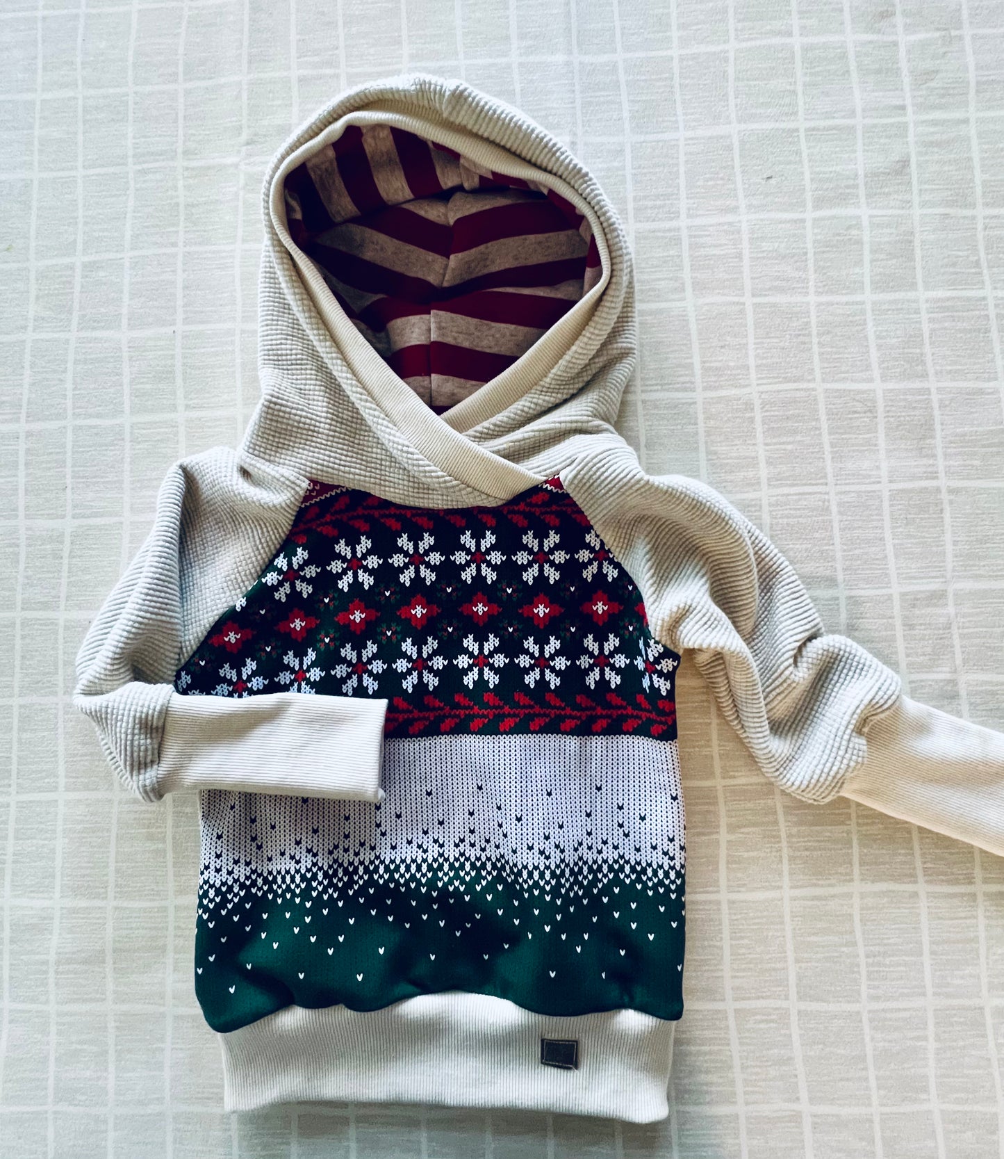 GWM Christmas Knit Print Hoodie - Red
