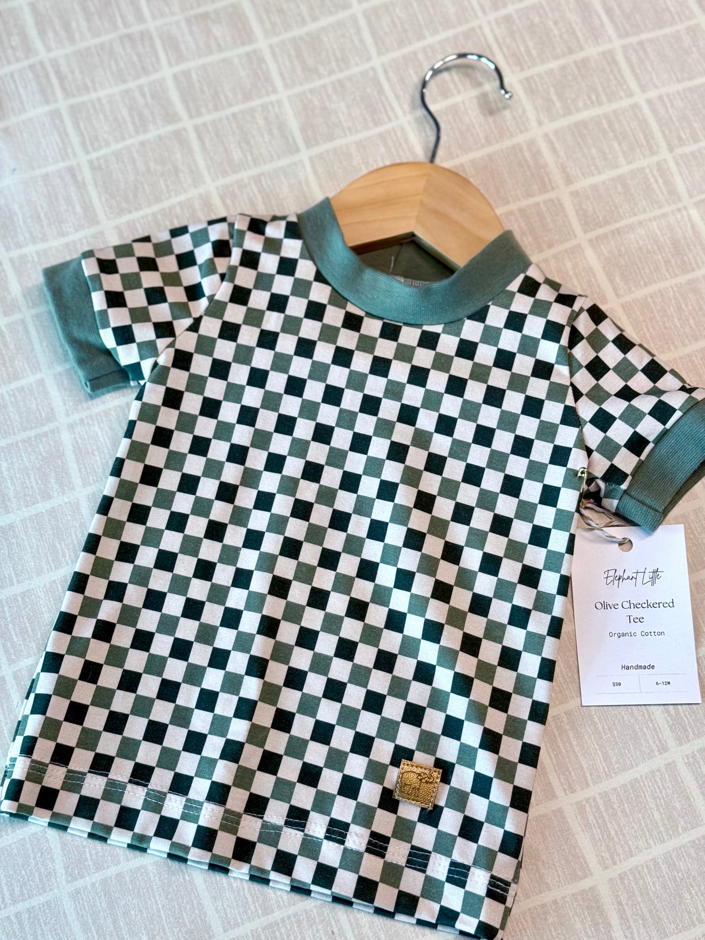 Checked Mossy Green Tee