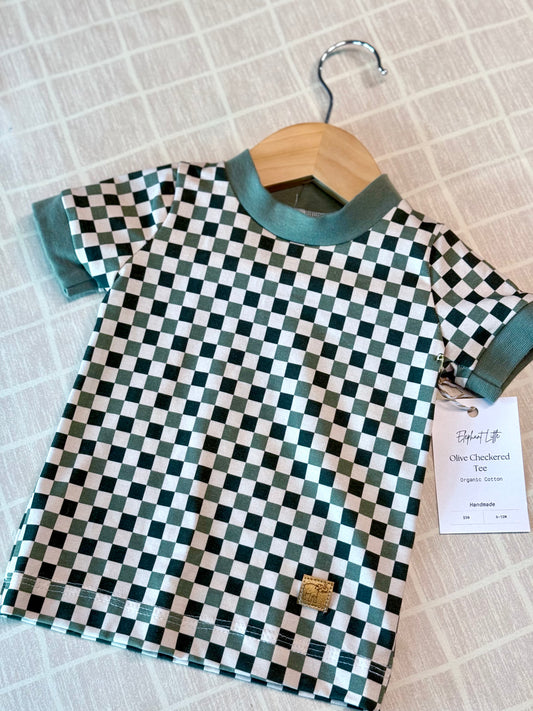 Checked Mossy Green Tee