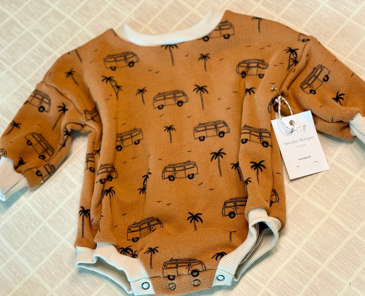 Caramel Surf Van Sweater Romper