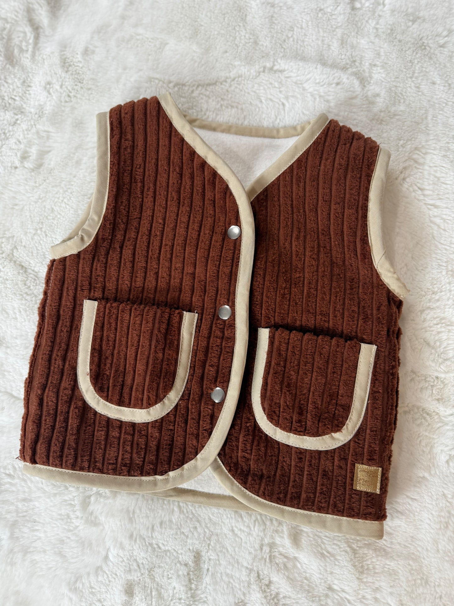 18M/2T Corduroy and Fleece Pocket Vest