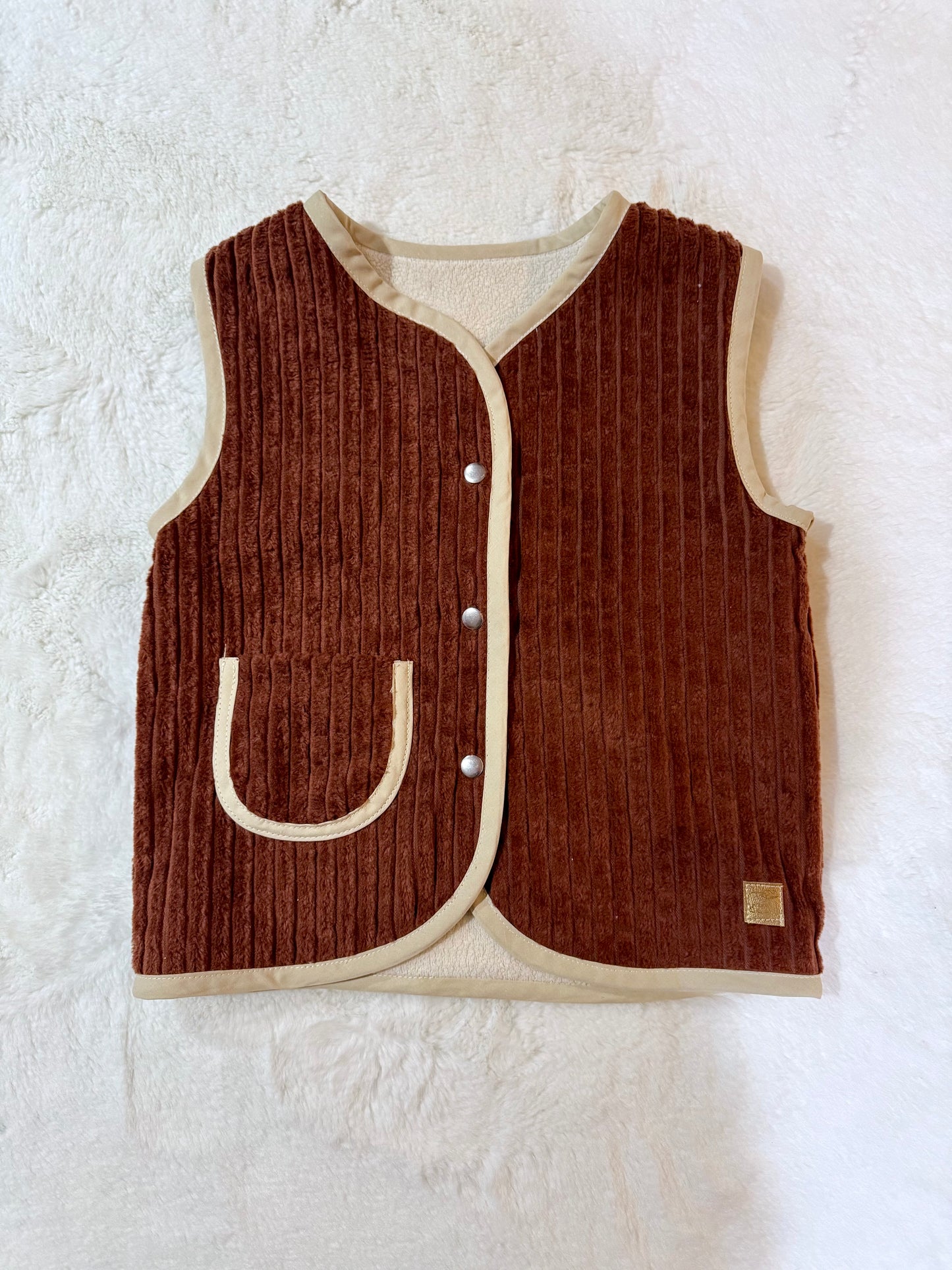5/6 Corduroy and Sherpa Pocket Vest