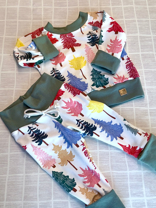 Vintage Ceramic Trees Pullover and Lounge Sets