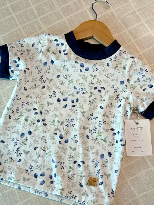 Tiny Leaves and Navy Tee
