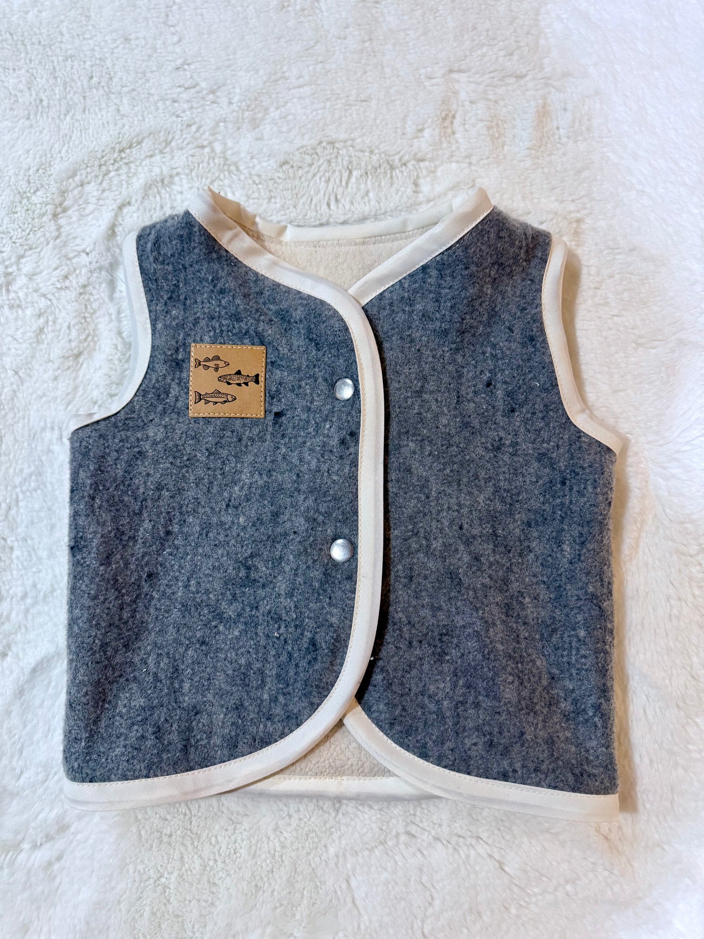 6-12M Sherpa lined vest